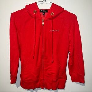Bebe Red Zip-Up Hoodie jacket